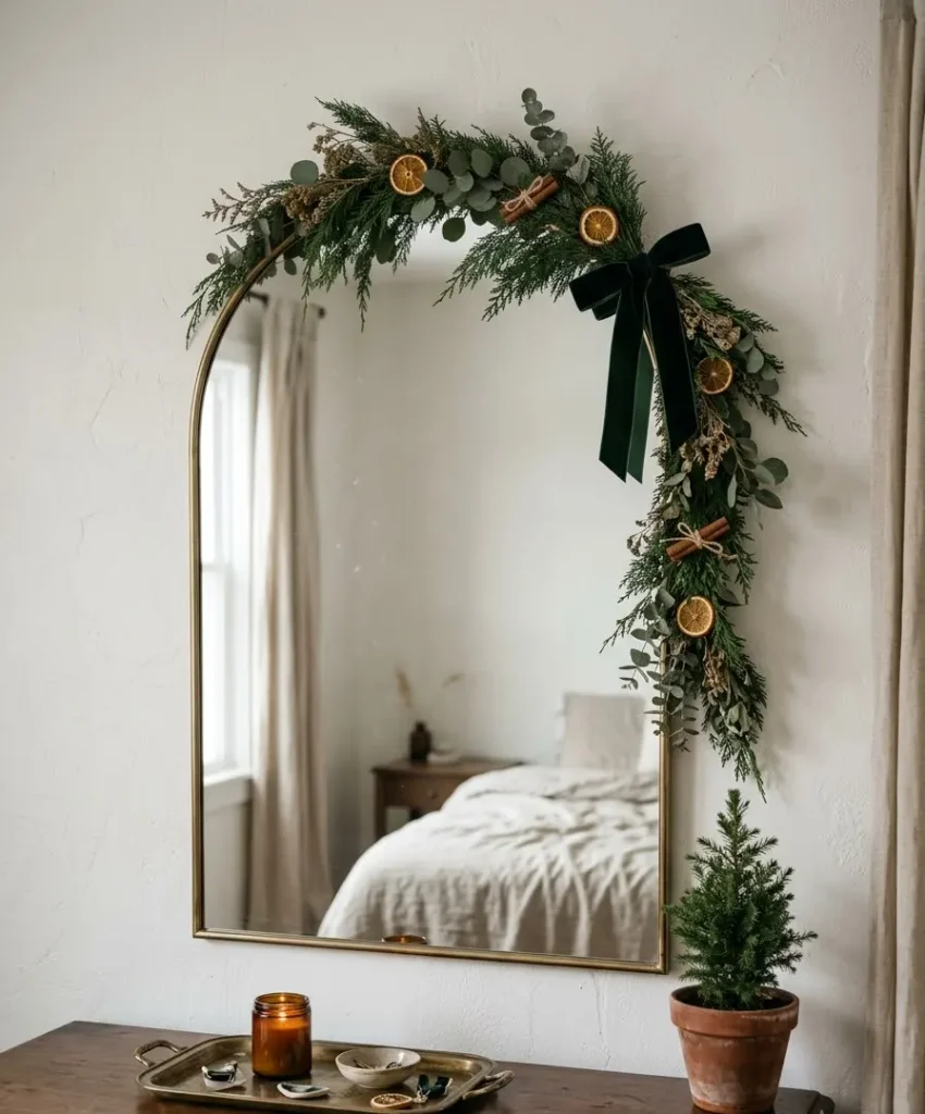 Garland on the mirror