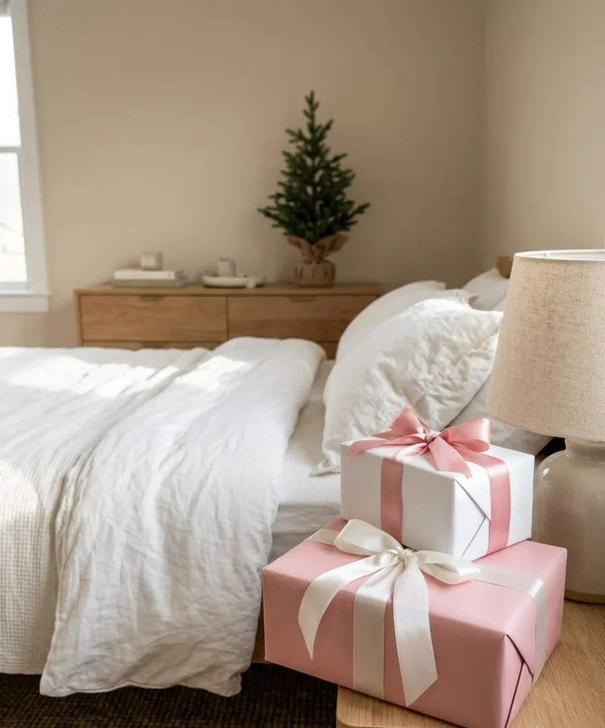  Gift boxes as bedside decor