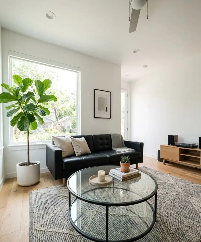 Glass or acrylic coffee table