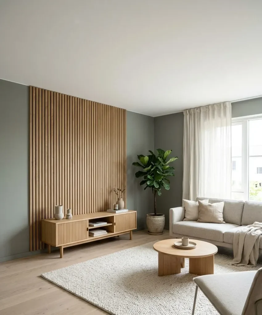 Green and wood slat combo