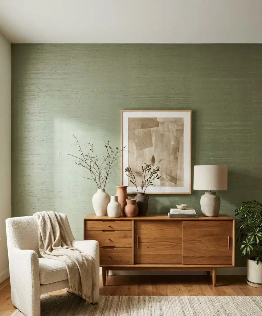 Green grasscloth