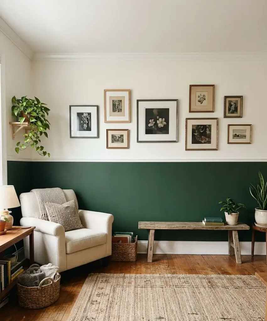 Half-painted green wall