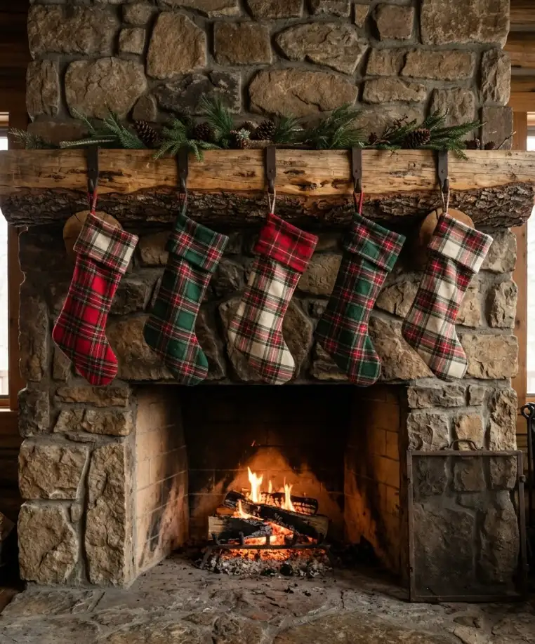 Hang plaid stockings