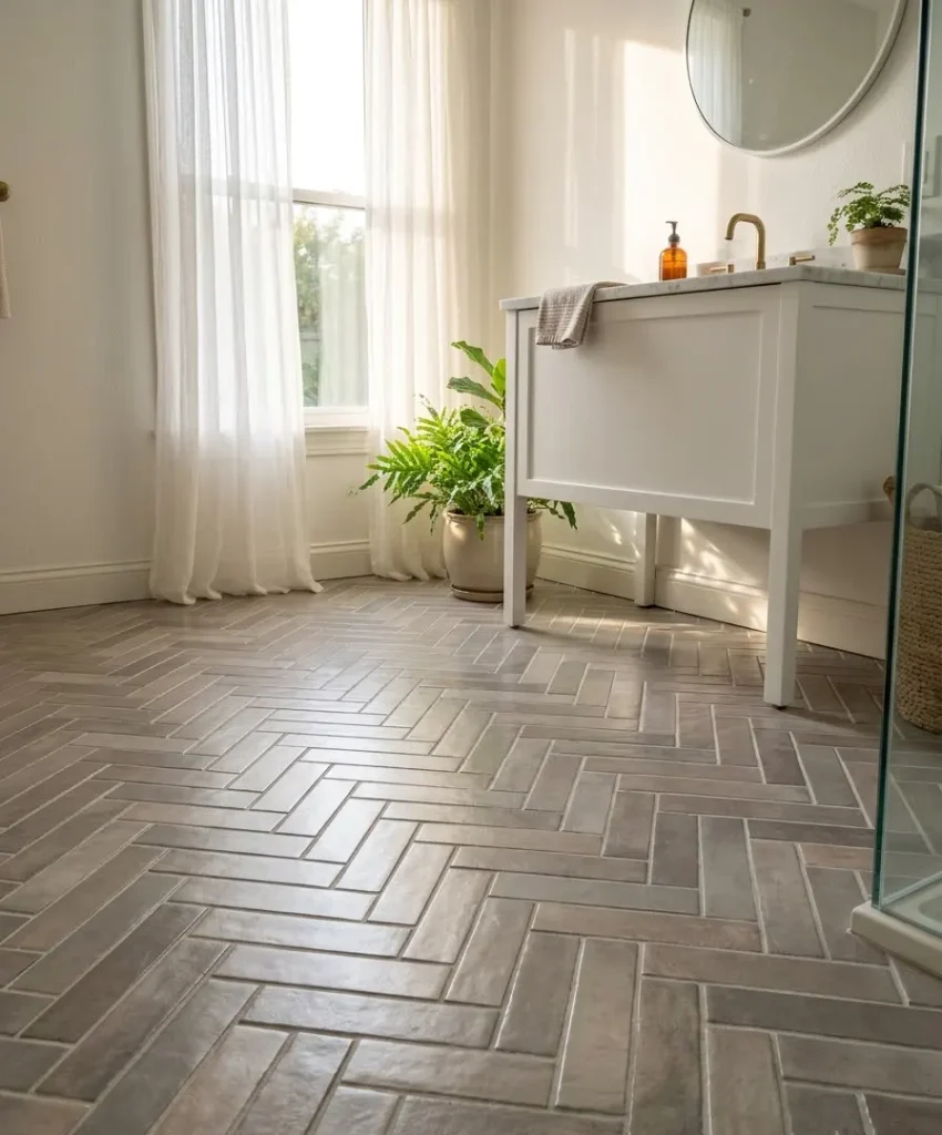 Herringbone floor tile