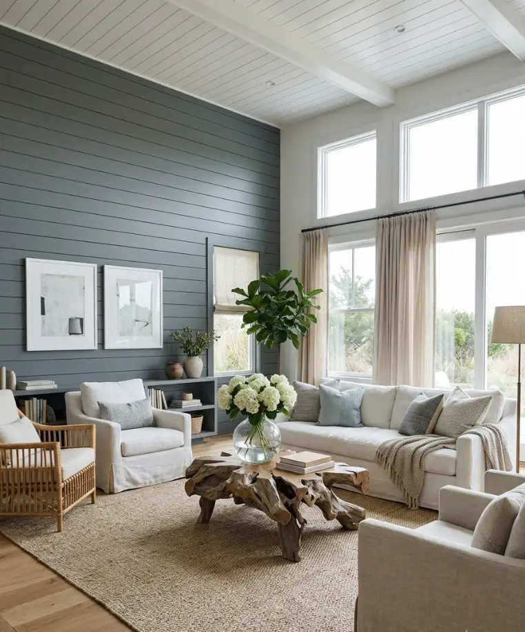 Horizontal shiplap in stormy grey