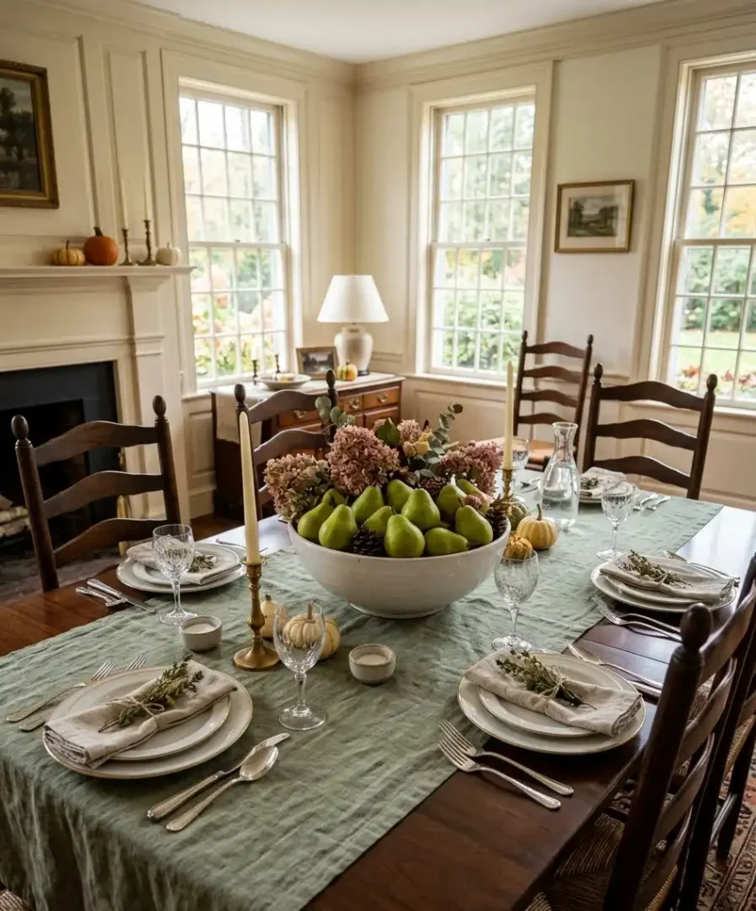 Hydrangea and pear bowl