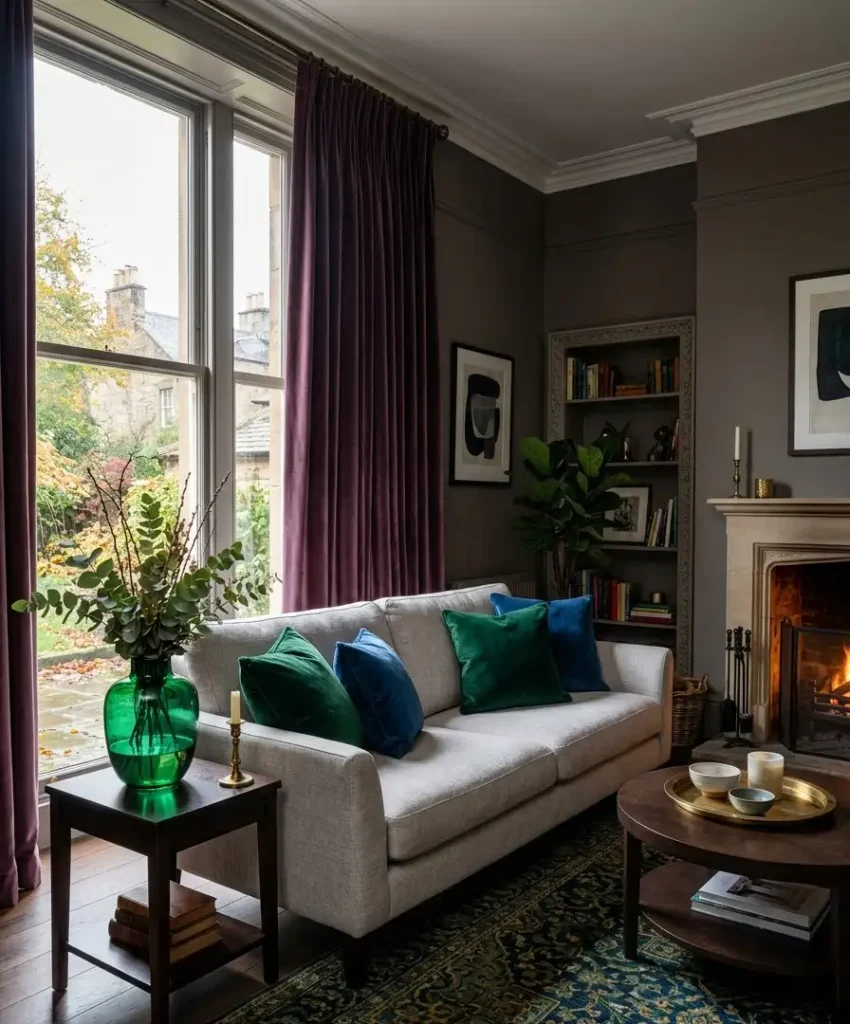Jewel-tone velvet pillows