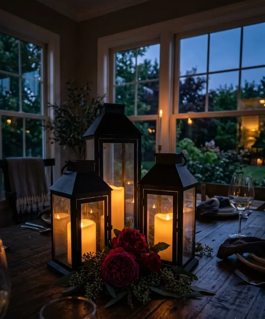 Lantern clusters with fresh florals