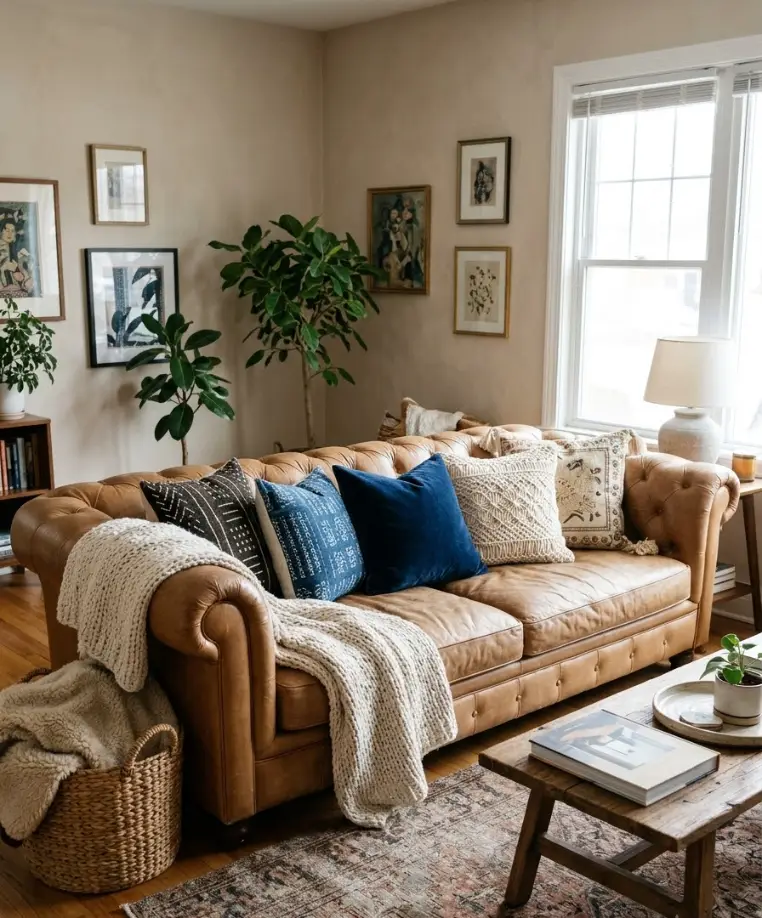 Layer pillows and throws like you