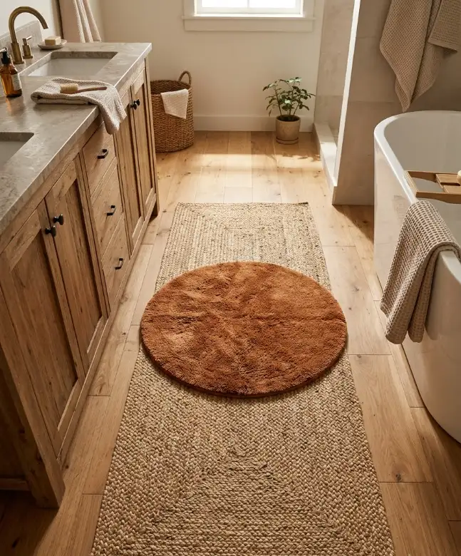 Layered bath mats