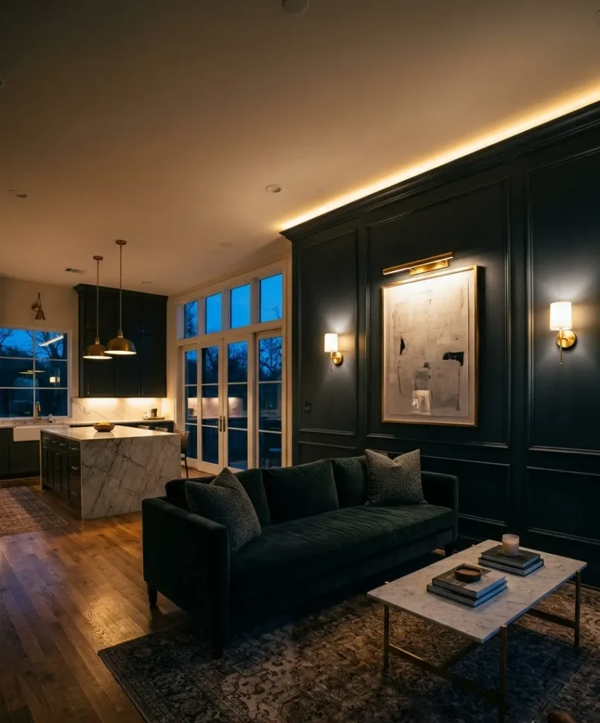 Layered lighting wall