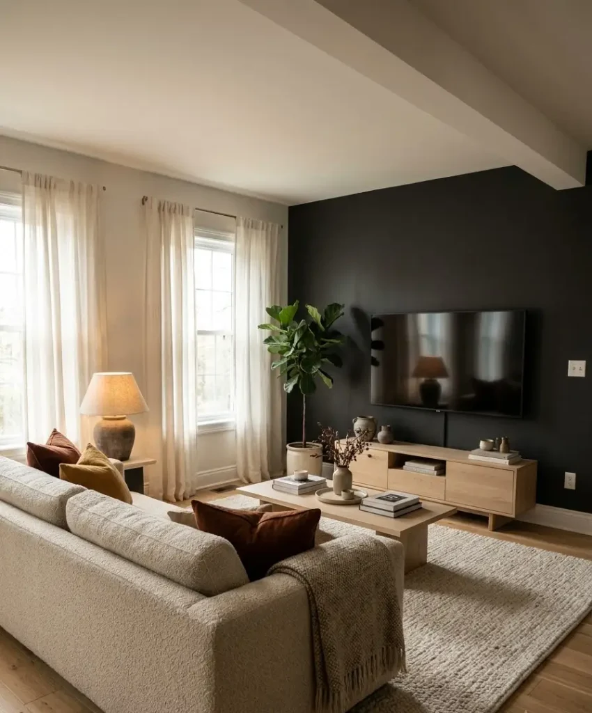 Light sofa and rug for contrast