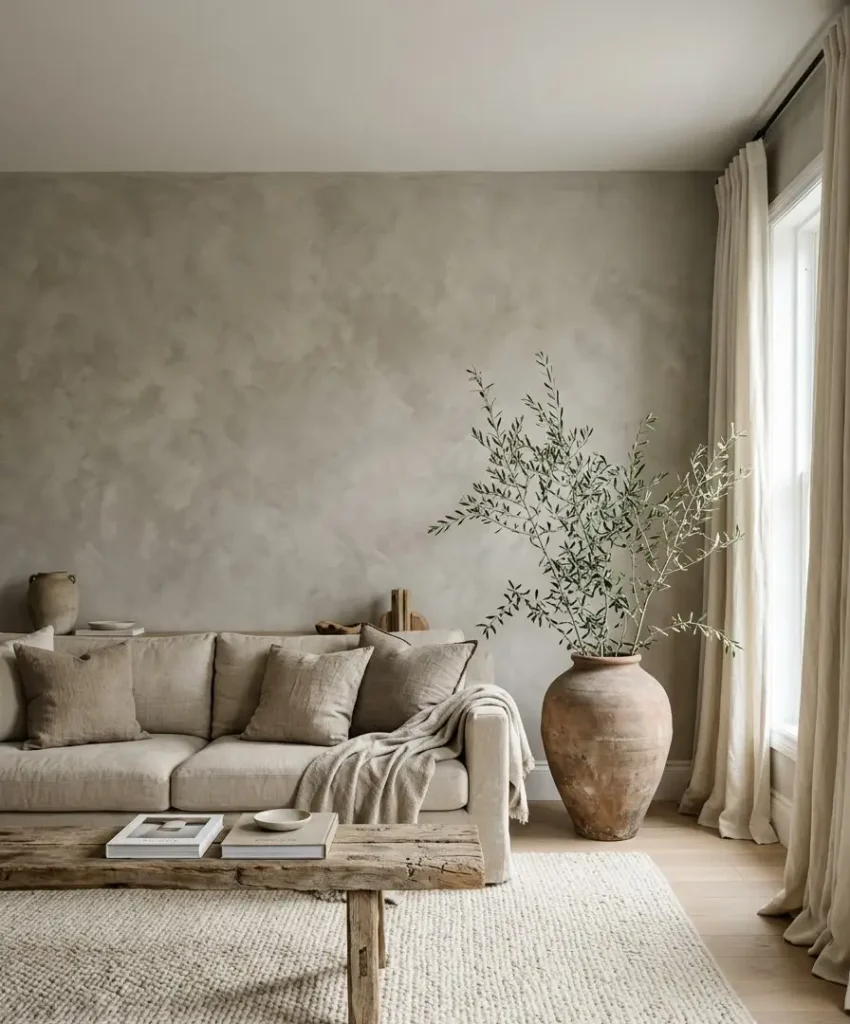 Limewash in warm greige