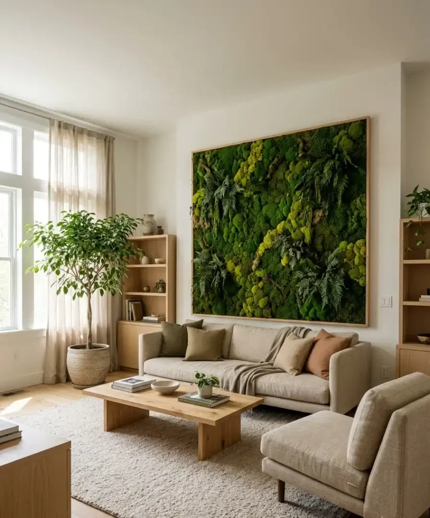 Living moss or plant wall