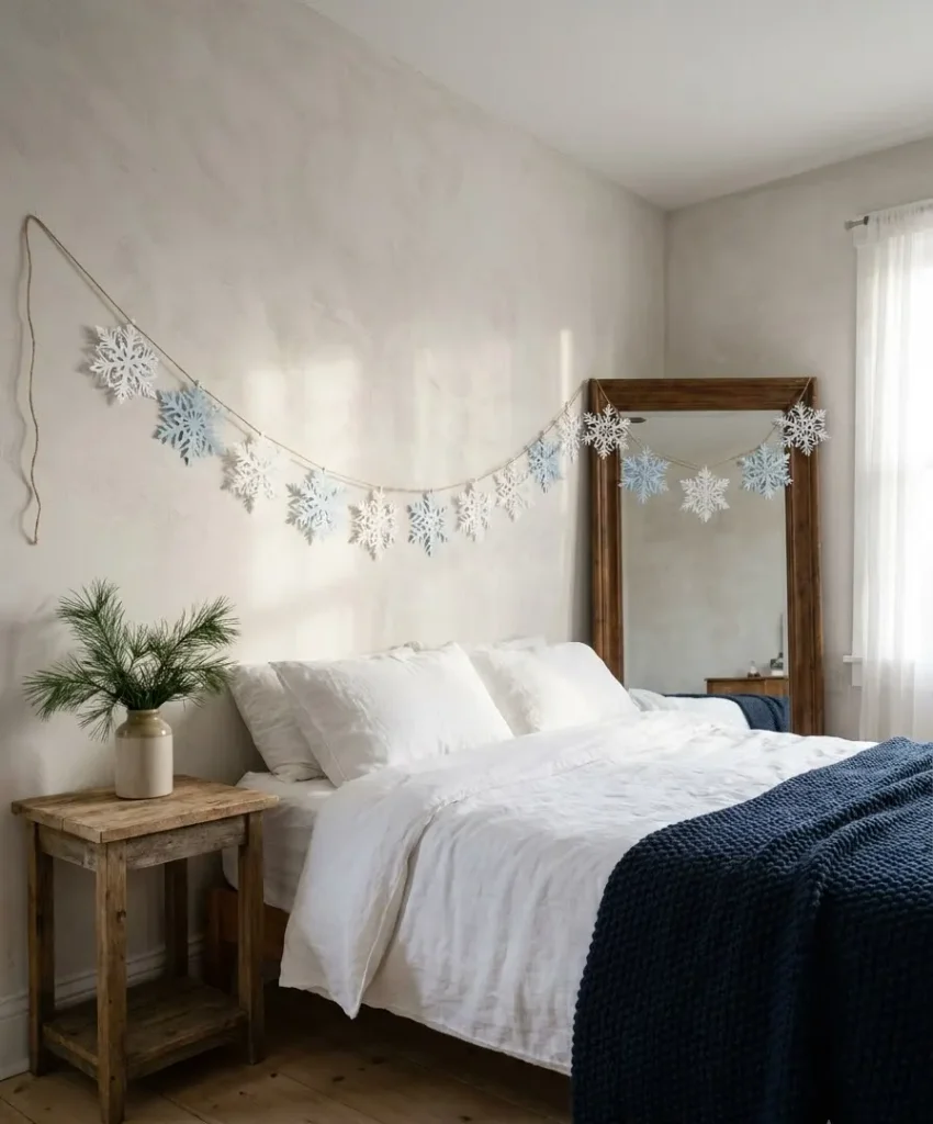 Make a paper snowflake garland