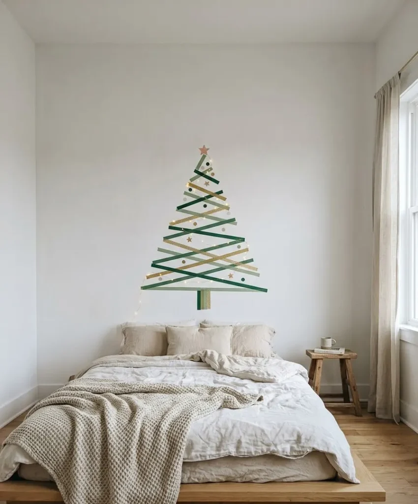 Make a washi tape tree on the wall