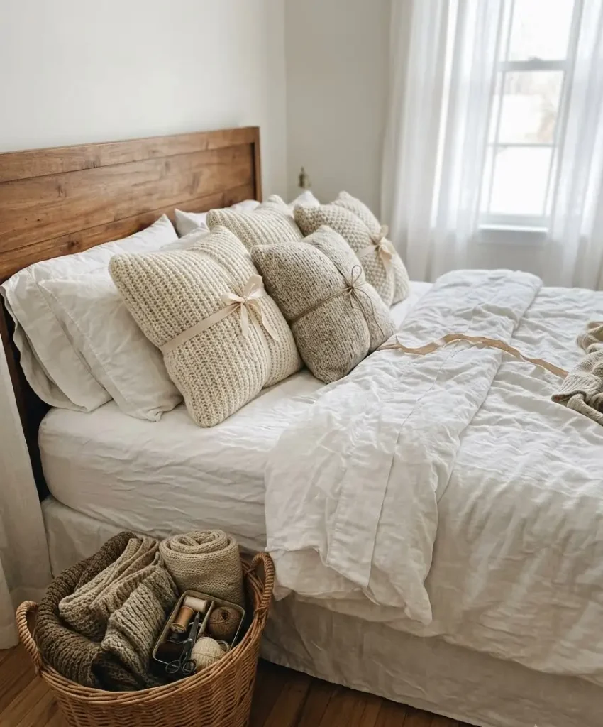 Make pillow covers from scarves