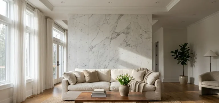 Marble Accent Wall Living Room