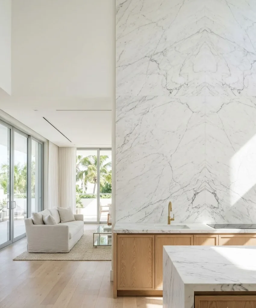 Marble slab feature