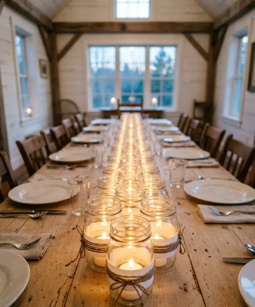 Mason jar candle luminaries