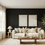 Matte Black Accent Wall Living