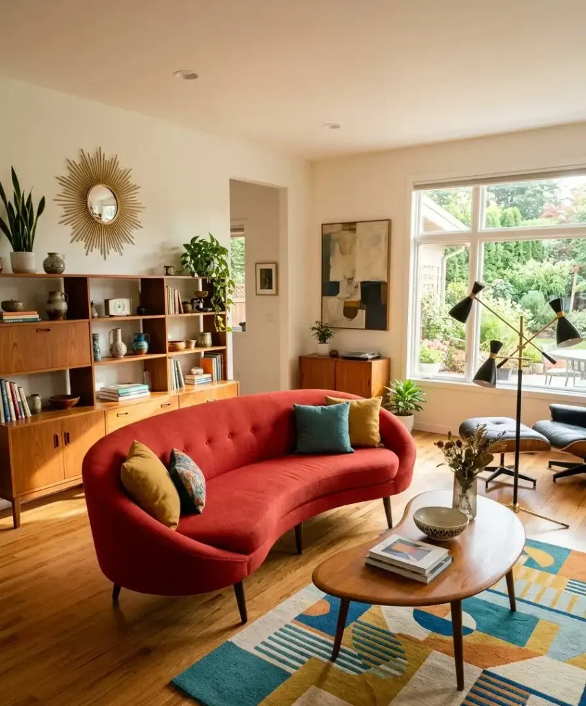 Mid-century modern living rooms