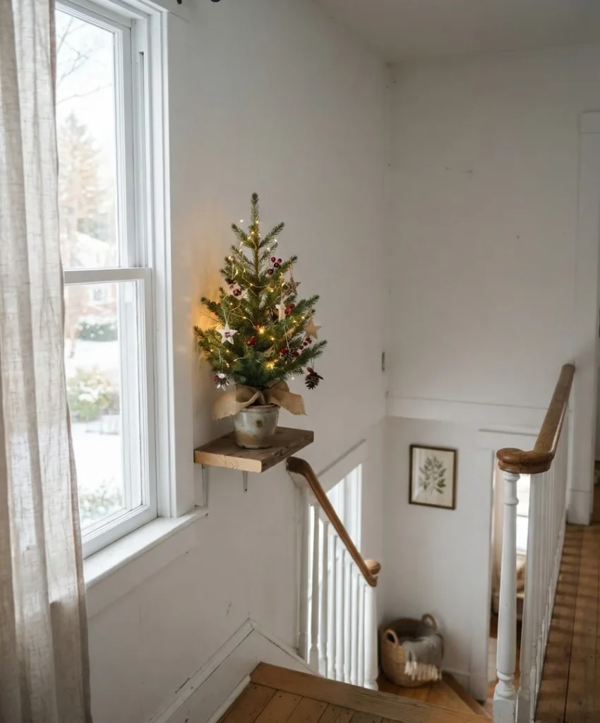 Mini trees on the landing only