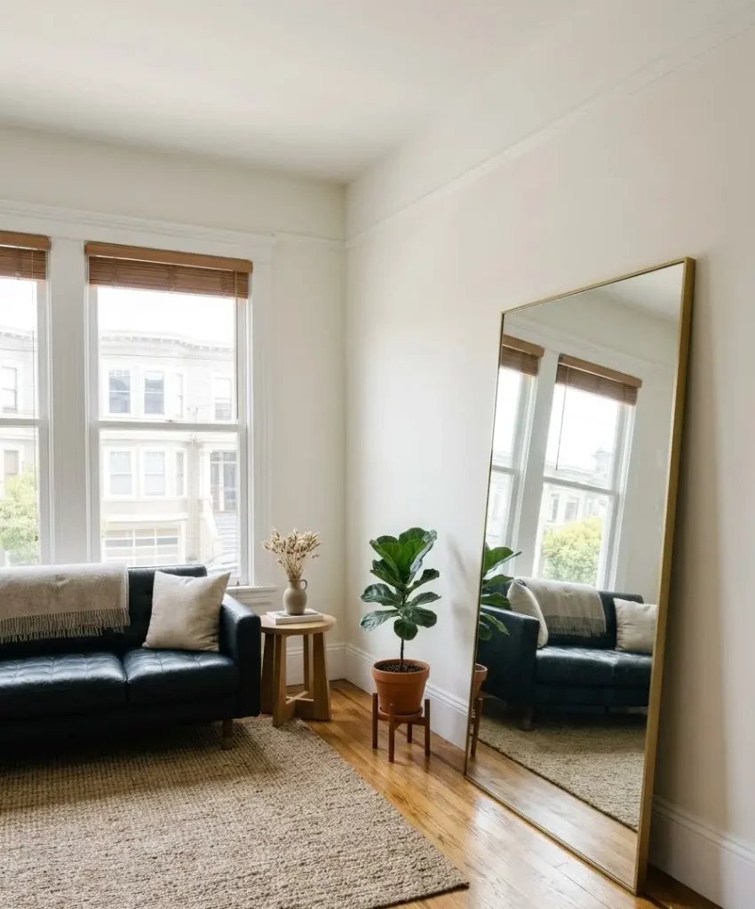Mirror on the opposite wall