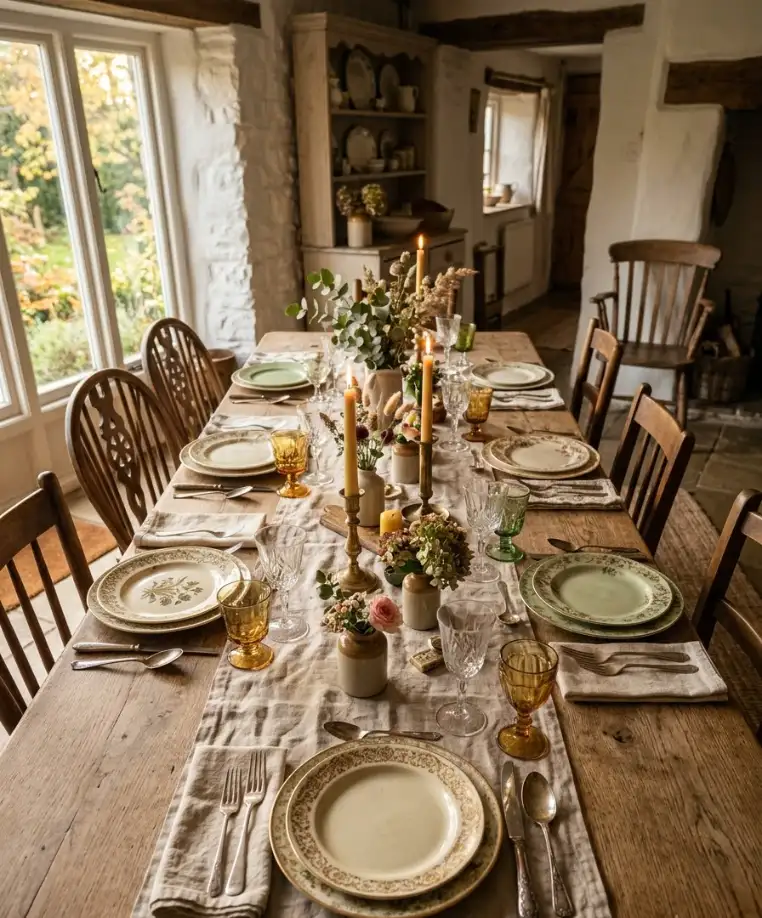 Mismatched vintage plates