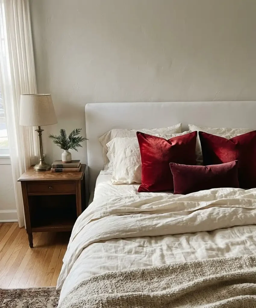 Mix velvet pillows in two sizes