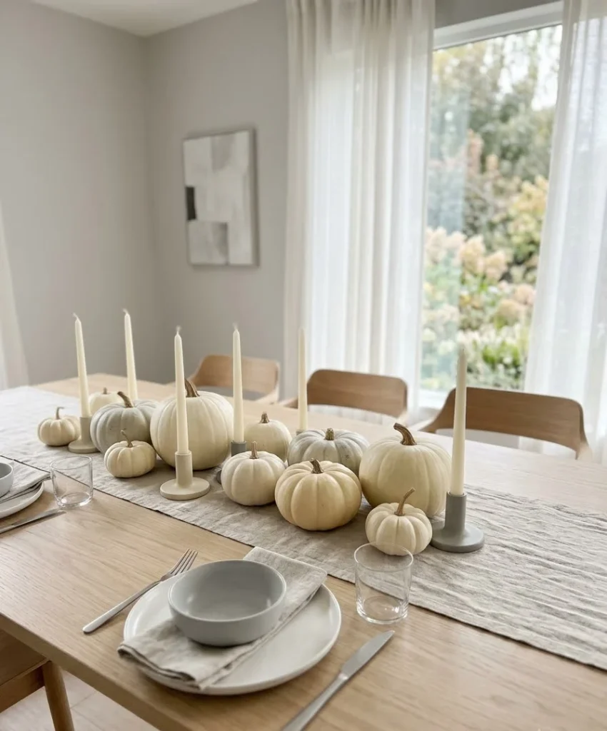 Monochrome white pumpkin set