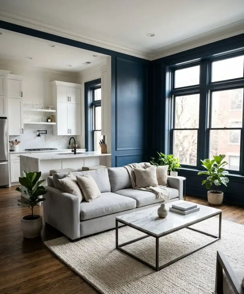 Moody navy or ink blue