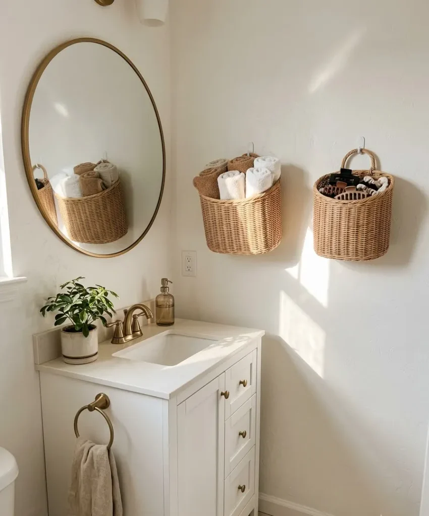 Mount baskets on the wall