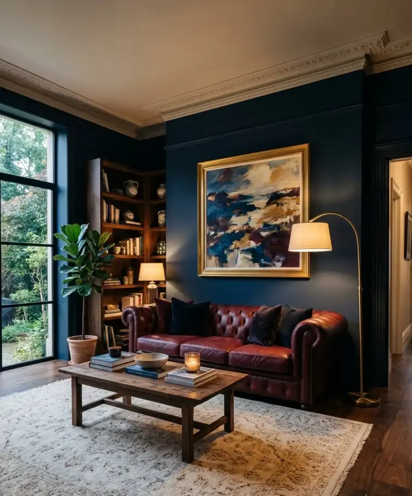Navy blue walls