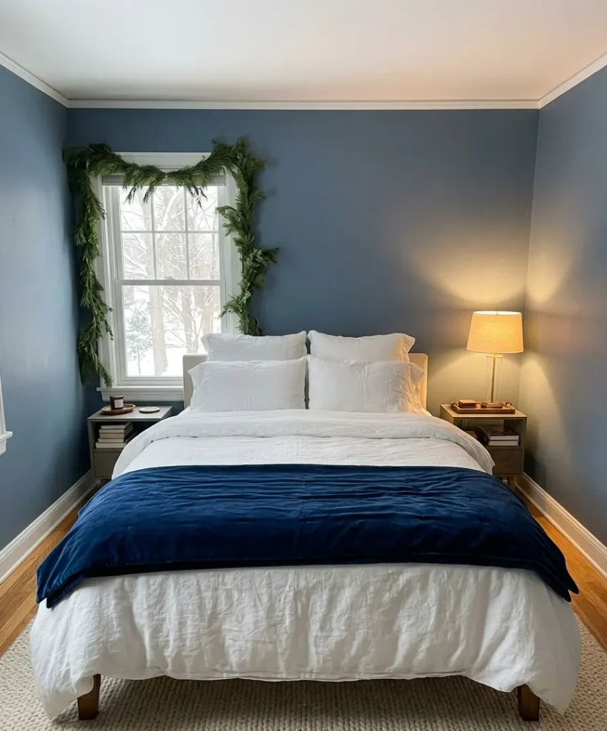 Navy velvet throw