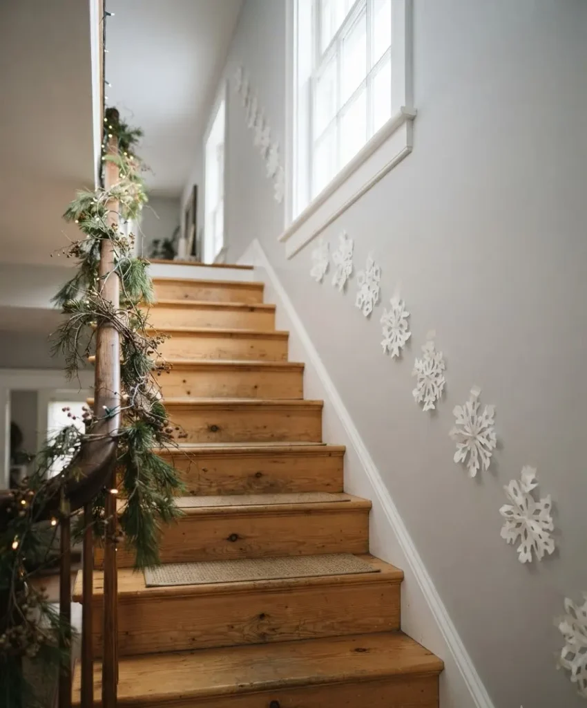 Paper snowflakes on the wall