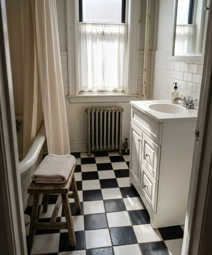 Peel-and-stick floor tile