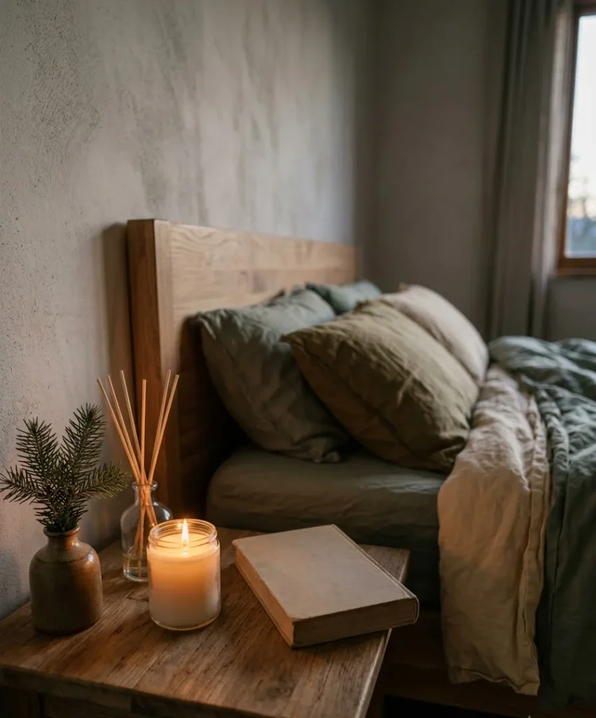 Pine and fir scented candle or diffuser