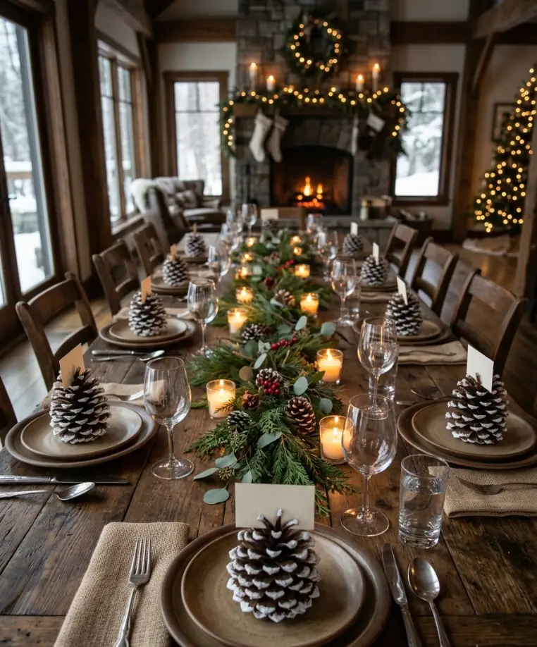 Pine cone place card holders