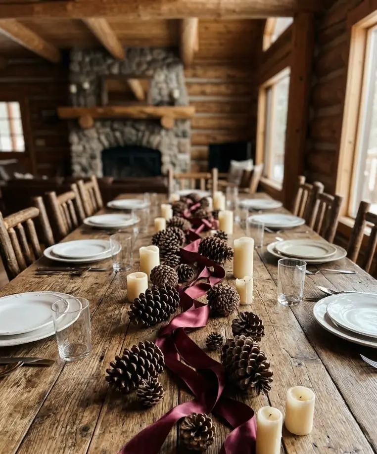 Pinecone and ribbon scatter