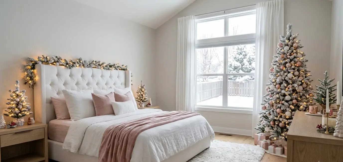 Pink And White Christmas Decor Bedroom 35 Cozy Ideas For A Festive Space