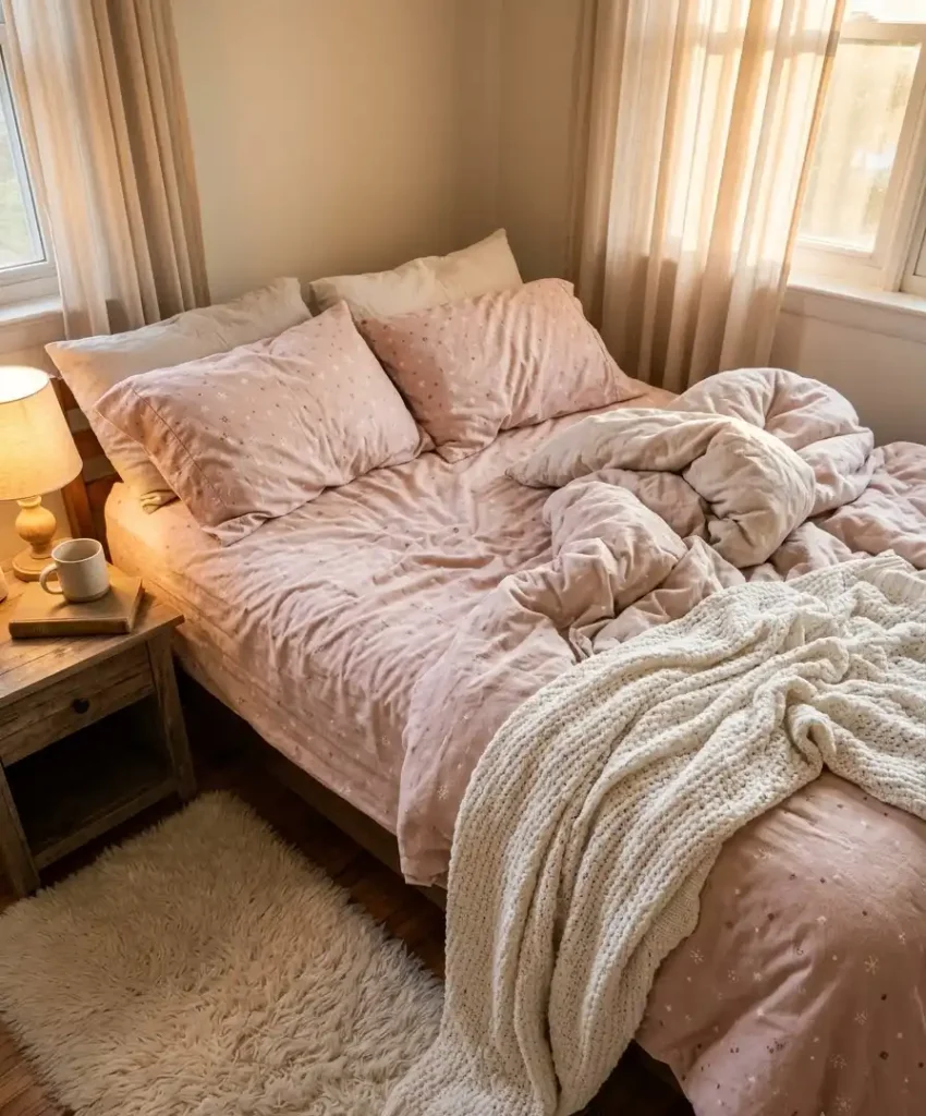 Pink flannel Christmas sheets