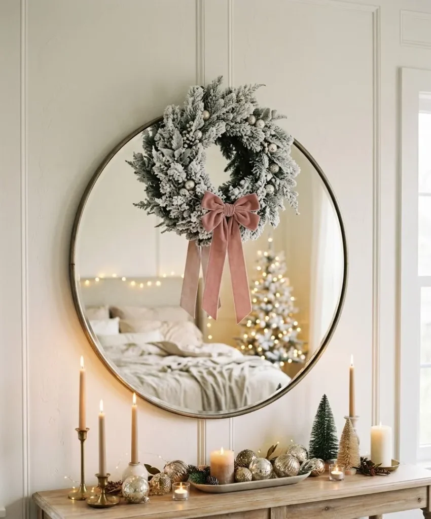 Pink ornament cluster on the wall
