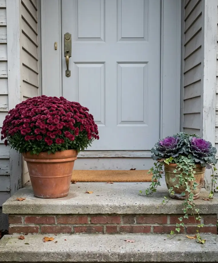 Planters and mums