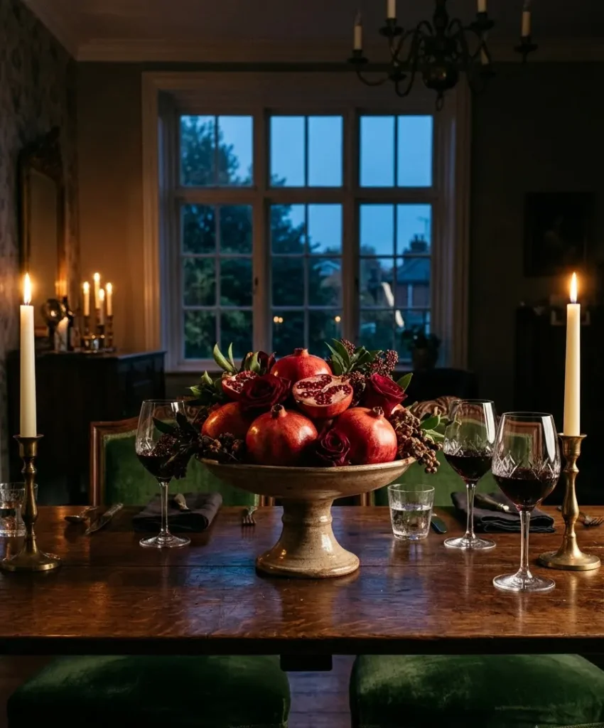 Pomegranate and rose bowl