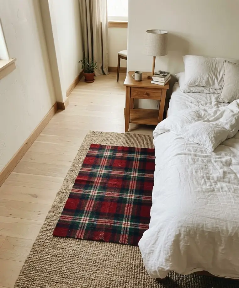 Put down a red or plaid rug