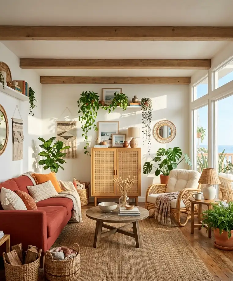Rattan and woven textures