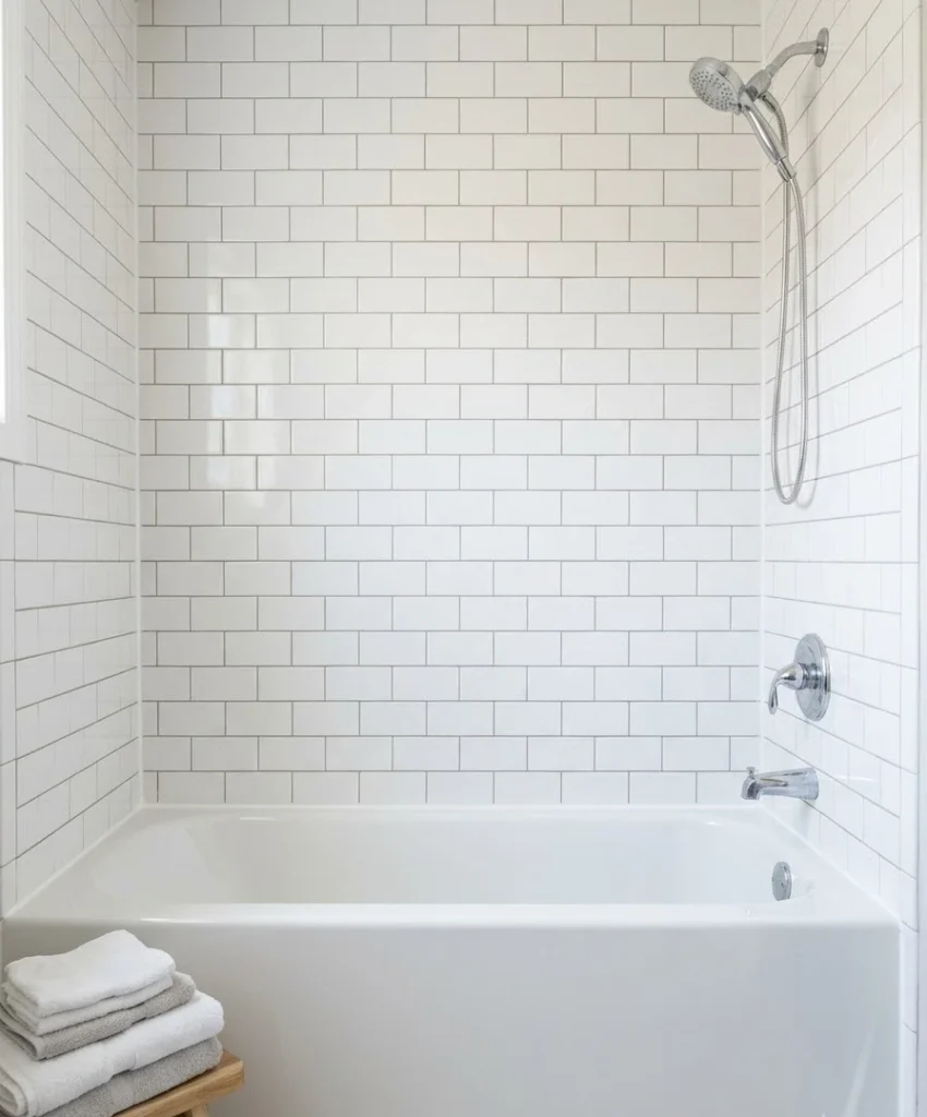 Redo the caulk and grout