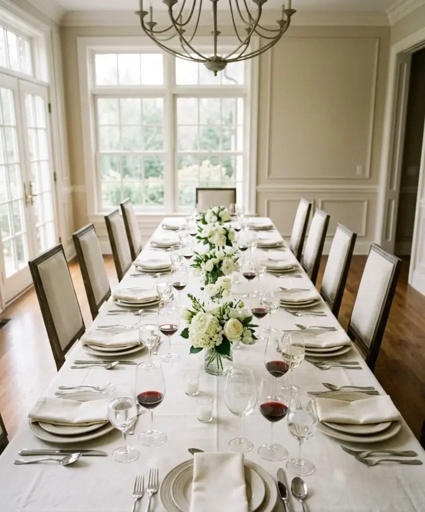 Rented linens and glassware