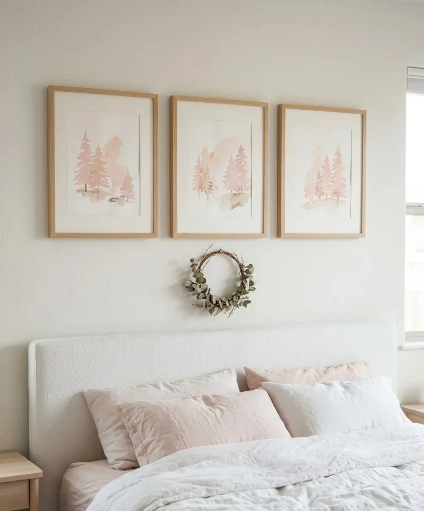 Ribbon garland of pink bows